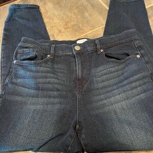 LOFT Women's Dark Blue Skinny Jeans with stretch- size 10